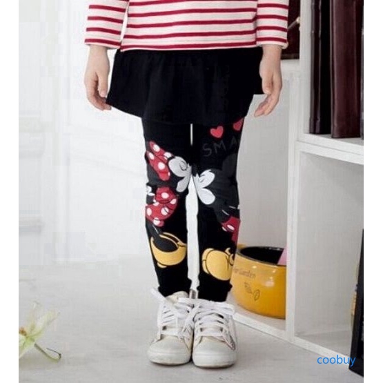 Quần legging in hình chuột Mickey Minnie cho bé gái