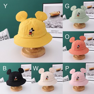 Mũ tai bèo họa tiết thêu hình chuột Mickey đáng yêu cho bé 1-3 tuổi