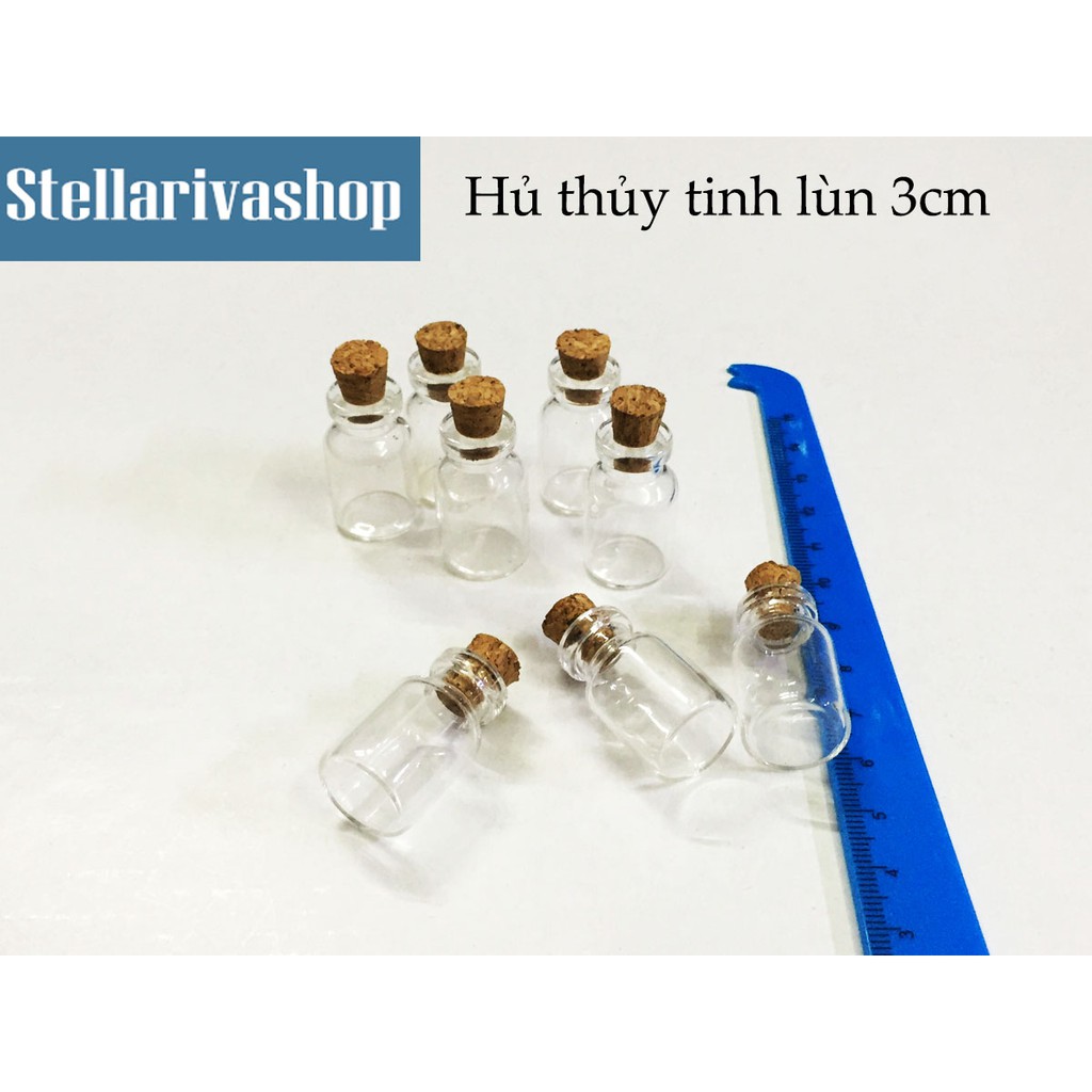 DIY BOTTLE - Hủ thủy tinh 3ml nút bần - Hủ Lùn đựng hương liệu, làm Handmade