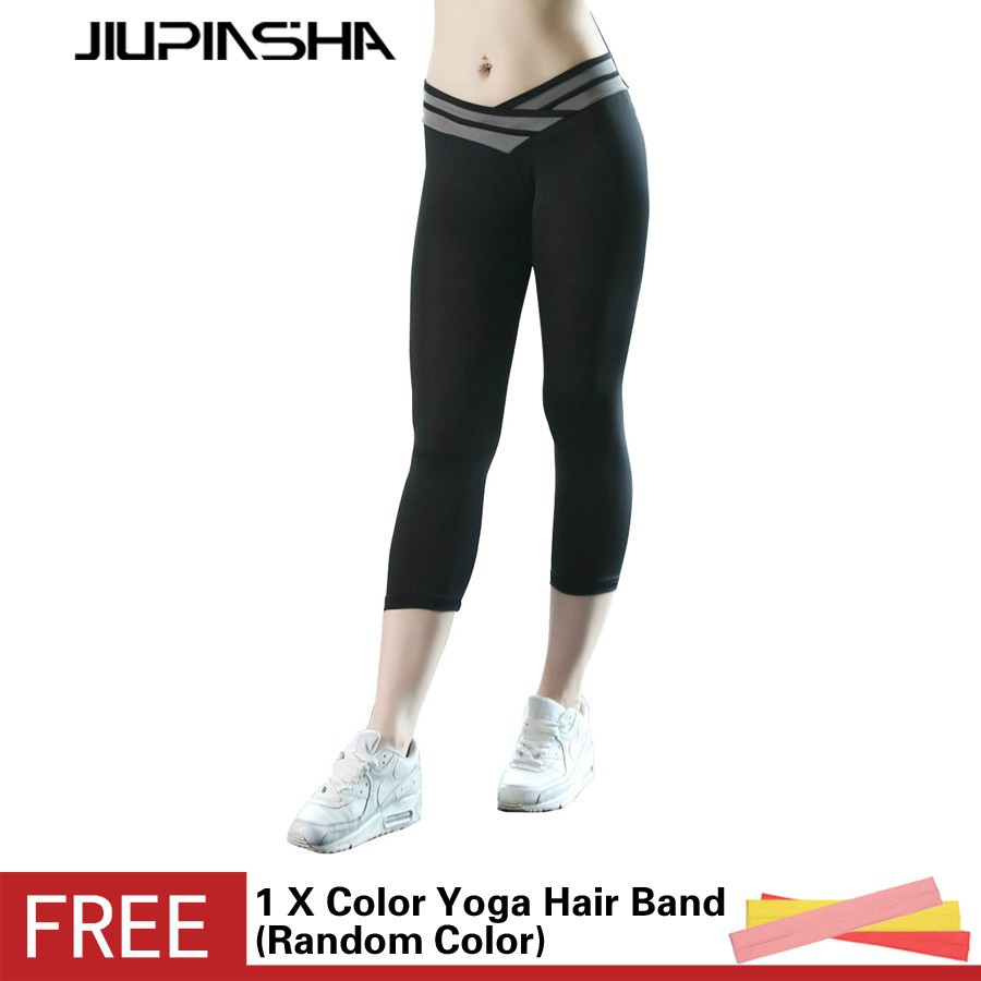 Quần Legging Lưng Thấp Hoạ Tiết Kẻ Sọc Chất Liệu Co Giãn Thấm Hút Nhanh Chóng