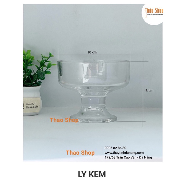 🚩 { HÀNG NEW }🚩LY KEM THỦY TINH 220 ML, LY THỦY TINH CAO CẤP