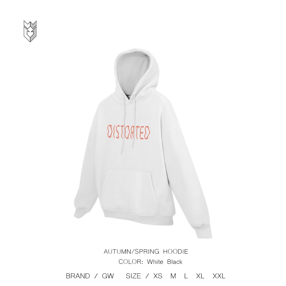 Áo hoodie nỉ form rộng Distorted nam nữ Unisex thu đông - GW Shop