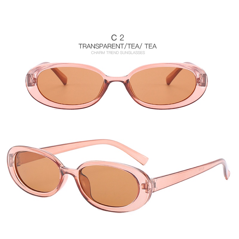 Kính Mát Gọng oval oval Chống Tia UV400 Nhiều Màu Thời Trang Unisex