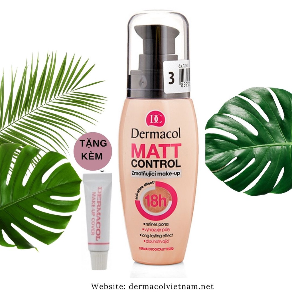 Kem Nền Kiềm Dầu 18h Dermacol Matt Control Make-up 30ml {Mua 1 tặng]