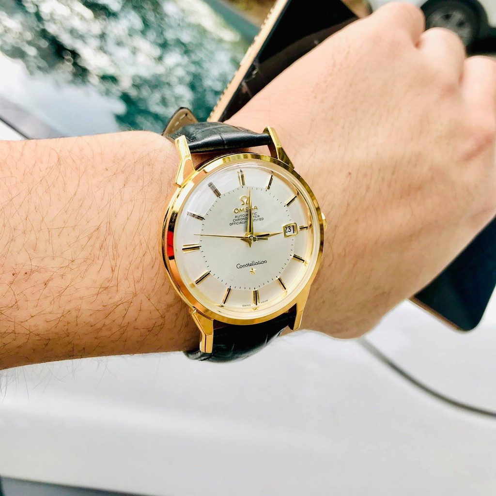 Đồng hồ nam omega dây da thanh lịch trẻ trung BH 12 tháng.