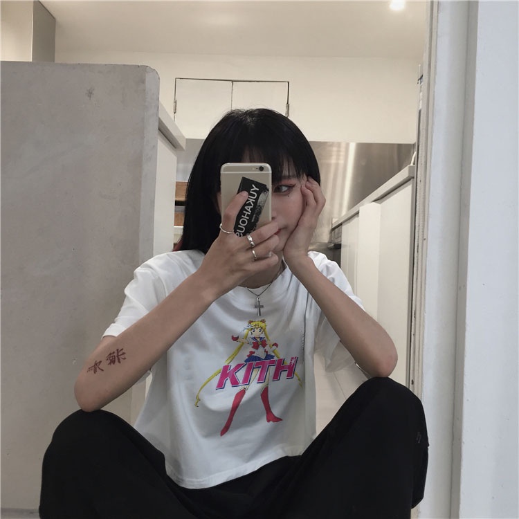 Áo Thun Crotop Form Rộng Unisex Tay Ngắn In Hình KITH Ulzzang Style Hàn Quốc TTT0193