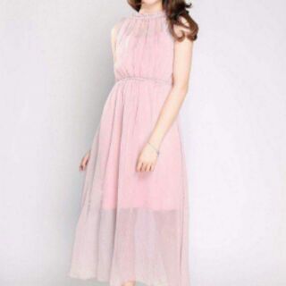Maxi Voan Lụa Cổ Yếm Sang Chảnh
