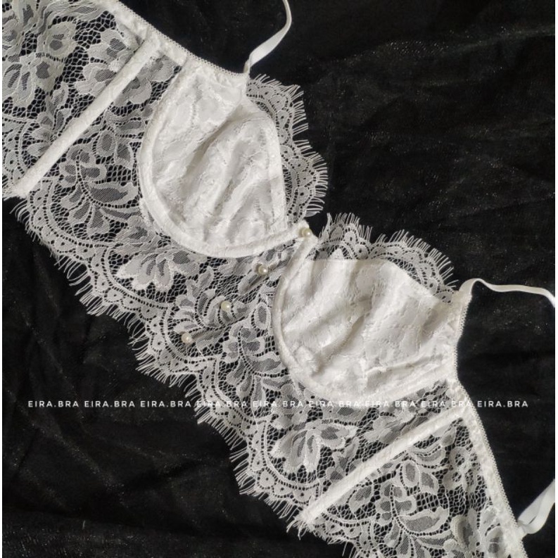 AG001| Bra ren mút độn, dáng croptop đính cúc, áo bralette có gọng đẩy ngực - EIRA.BRA