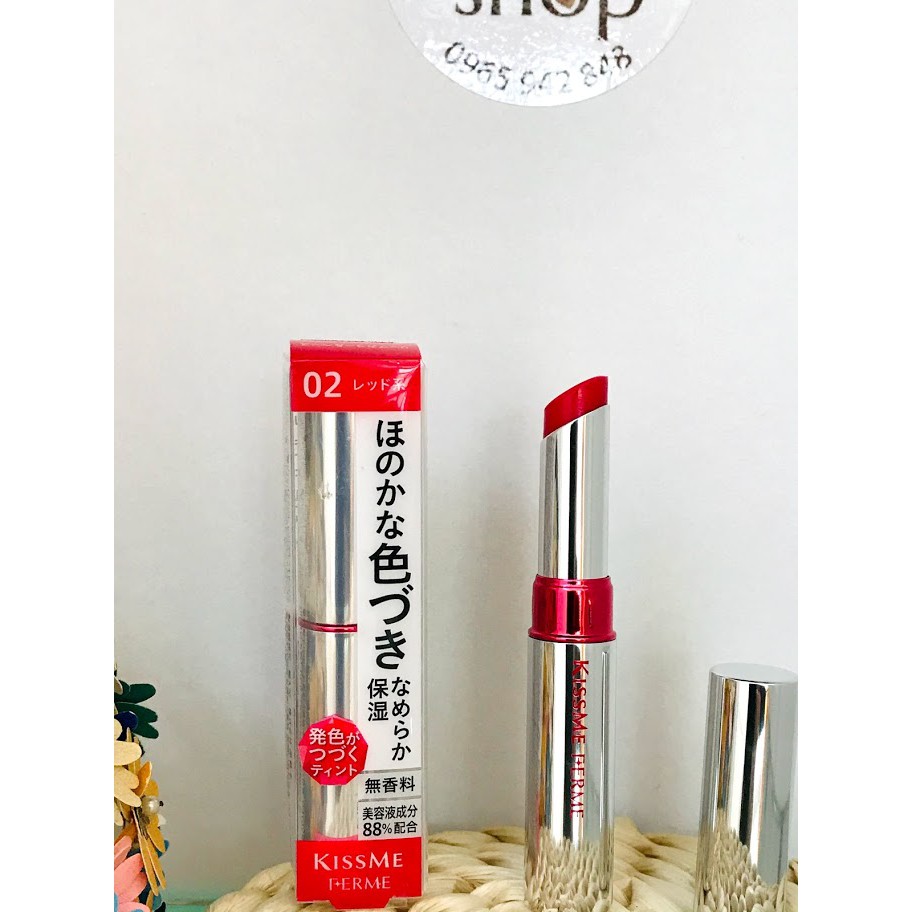 SON KISS ME FERME LIP COLOR & BASE 02_ đỏ hồng