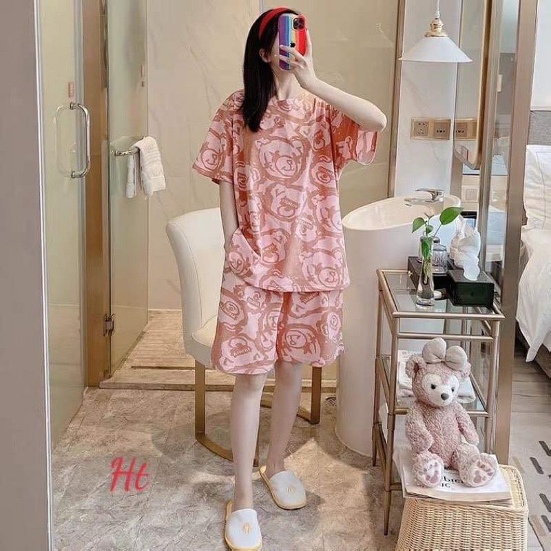 [MẪU MỚI] BỘ ĐỒ HÌNH GẤU THỜI TRANG XANH MÁT, CHẤT MỀM MỊN CUTE PHỐ THỜI TRANG HOTTEEN