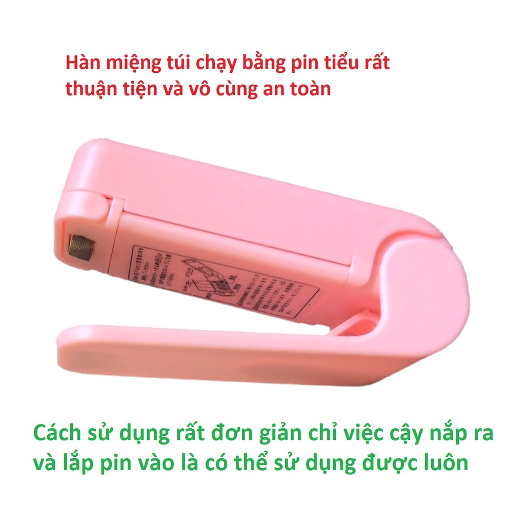 Hàn miệng túi nilon chạy bằng pin tiểu rất thuận tiện và xịn sò có thể dùng hàn túi bảo quản thức ăn