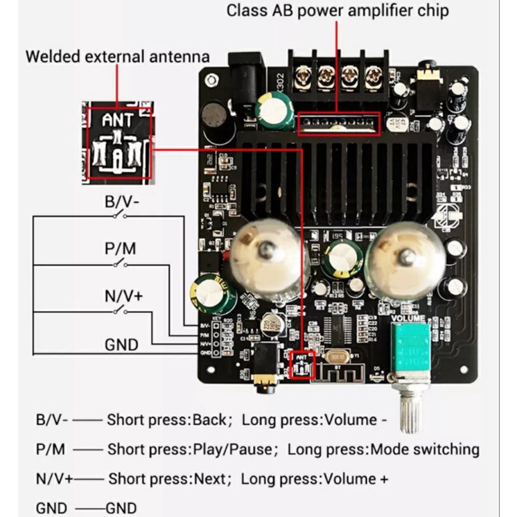 Mạch khuếch đại âm thanh Wuzhi ZK-X302 bluetooth 5.0, amply đèn 6J1, Tube Preamp Amplifier Wuzhi X302