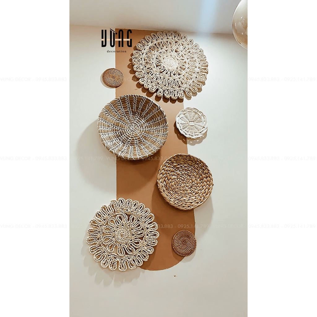 Sét Đĩa Cói Trang Trí VỪNG DECOR. Trang Trí Nhà, Quán Cà Phê, Nhà Hàng, HomeStay - Hàng VNXK