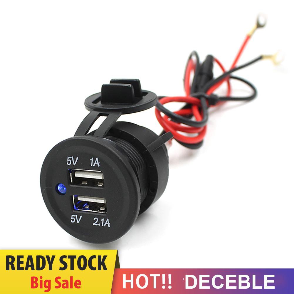 Tẩu Sạc Usb Kép 12v Cho Xe Hơi / Xe Máy