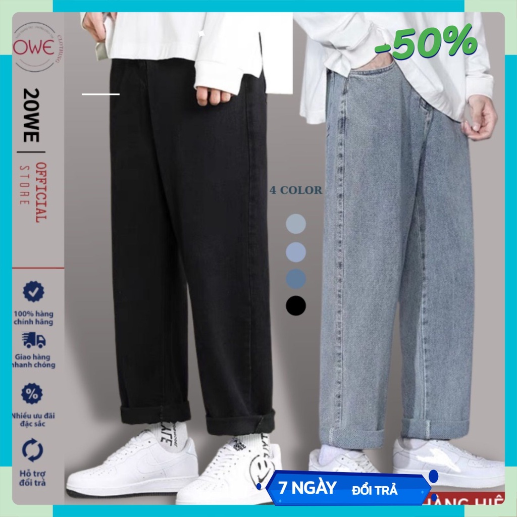 Quần jean nam ống rộng quần bò nam ống suông đứng phong cách ullzang chất bò mềm dày dặn Top xu hướng