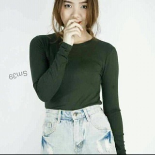Áo len gân body cổ tròn
