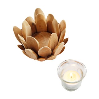Đế Để Nến Hình Hoa Sen Bằng Gỗ