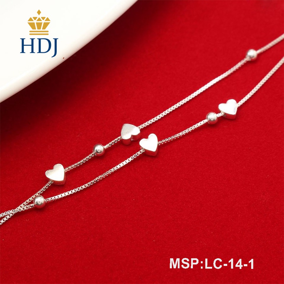 Vòng Đeo chân bạc nữ họa tiết Trái Tim nhỏ đẹp trang sức cao cấp HDJ mã LC-14-1 Hàng Chính Hãng | BigBuy360 - bigbuy360.vn