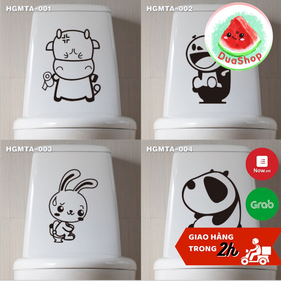 Decal dán toilet dễ thương, nhiều mẫu  🍉Duashop🍉