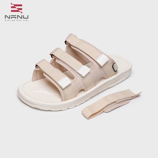 Sandal Nanu 05 3 quai màu cream đế mỏng