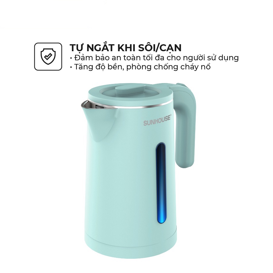 BÌNH ĐUN SIÊU TỐC SUNHOUSE SHD1351 DUNG TÍCH 1.8 Lít - Ấm siêu tốc - Bảo Hành 12 Thánh Chính Hãng SUNHOUSE