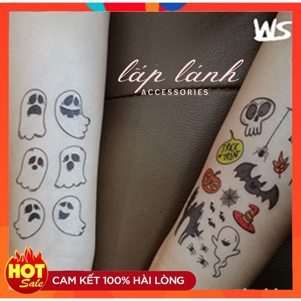 [CÓ SẴN] HÌNH XĂM DẠ QUANG PHÁT SÁNG TRONG ĐÊM PHONG CÁCH HALLOWEEN THỜI TRANG NỔI BẬT CÁ TÍNH 222HX003