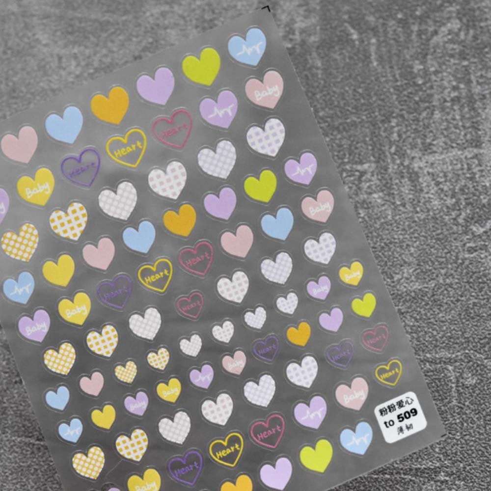 [Hàng mới về] Nhãn dán họa tiết trái tim 3D phong cách Nhật Bản dùng trang trí móng tay nghệ thuật
