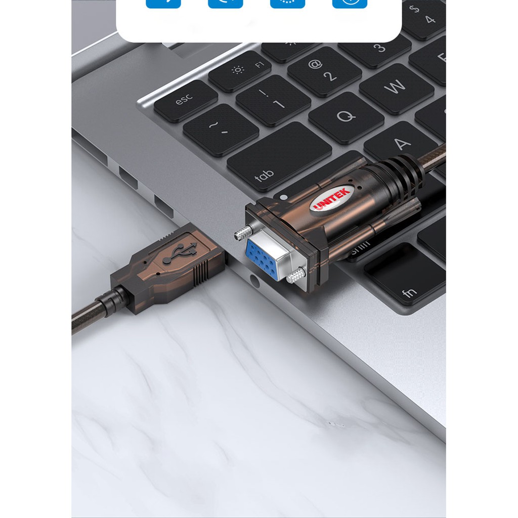 Dây USB to COM RS232 (đầu RS232 âm) Chính hãng Unitek Y105D