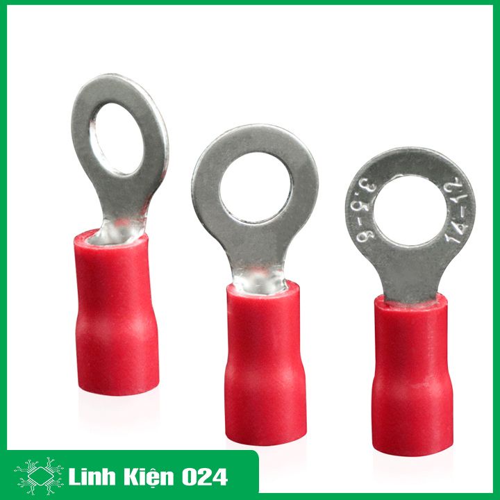 Đầu cos tròn đỏ vàng xanh dương bọc phủ nhựa mẫu RV2-3, RV2-4, RV2-5 gói cốt 100 chiếc