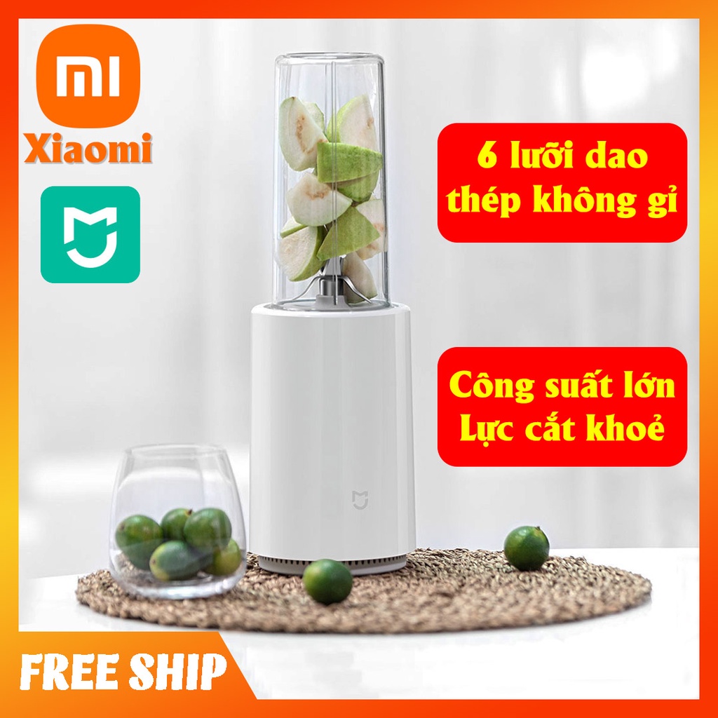 Máy xay sinh tố Xiaomi Mijia 500ml 6 lưỡi dao thép 301 không gỉ siêu khoẻ, công suất lớn 350W