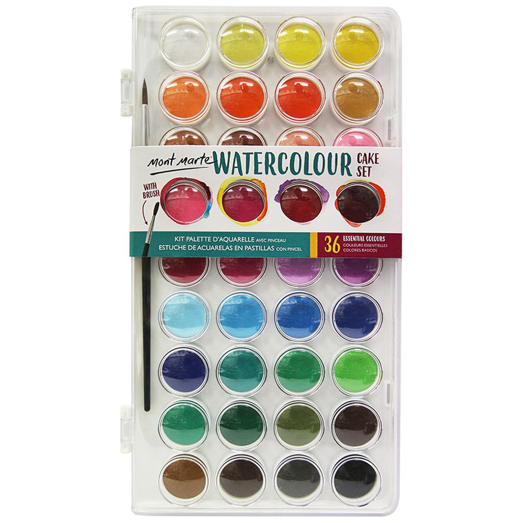 MÀU NƯỚC DẠNG NÉN MONT MARTE (WATERCOLOUR CAKE SET MONT MARTE)