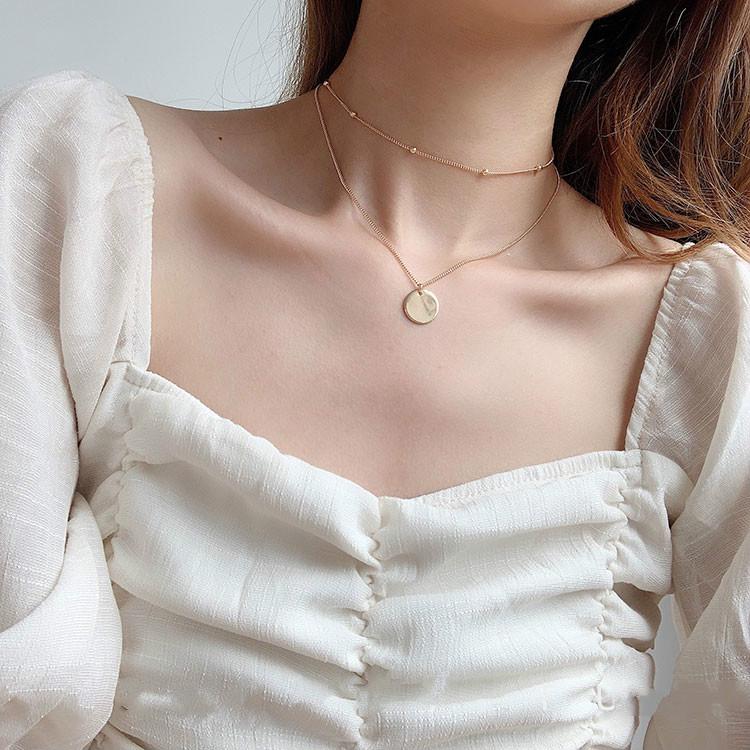 Dây Chuyền Bằng Hợp Kim Mặt Hình Đồng Xu Thời Trang Cho Nữ