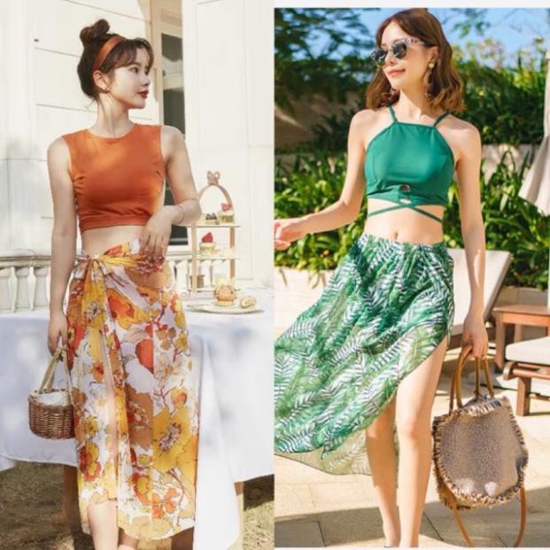 BỘ BƠI 3 CHI TIẾT CAM VÀ XANH CHO NỮ | BigBuy360 - bigbuy360.vn