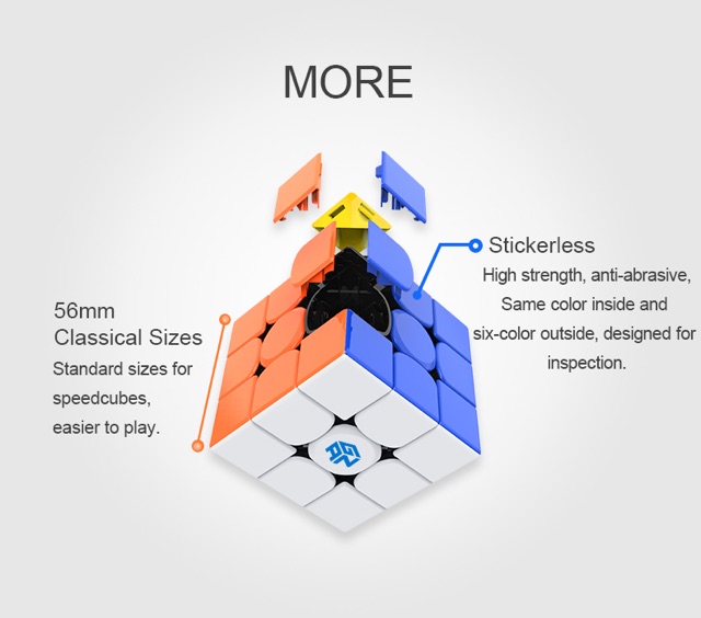 Rubik 3x3 GAN 356 RS Màu mới ốc Numberical MKL