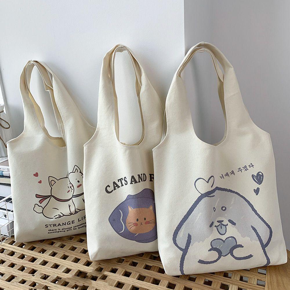 EBINLANDS Túi Xách Nữ Vải Bố Họa Tiết Hoạt Hình