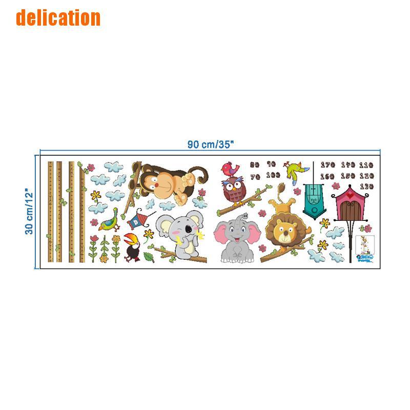 Miếng Dán Tường Hình Động Vật Dễ Thương Đo Chiều Cao Cho Bé