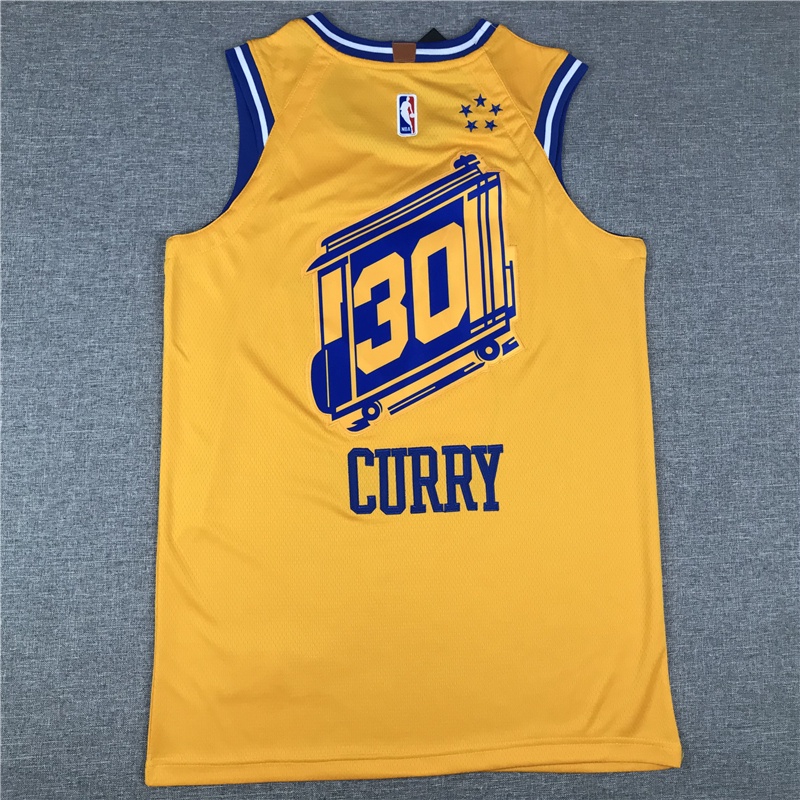 Áo Bóng Rổ NBA Gold State Warriors Cá Tính Cho Nam #Áo Bóng Rổ Màu Trắng Vàng Số 30 Stephen Curry Năng Động Thời Trang