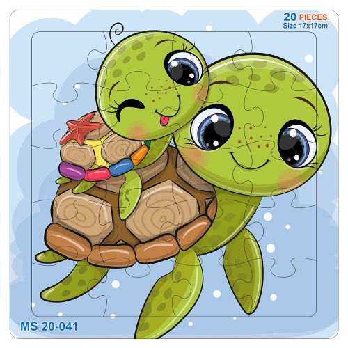BỘ TRANH XẾP HÌNH 20 MẢNH - MẸ CON NHÀ RÙA