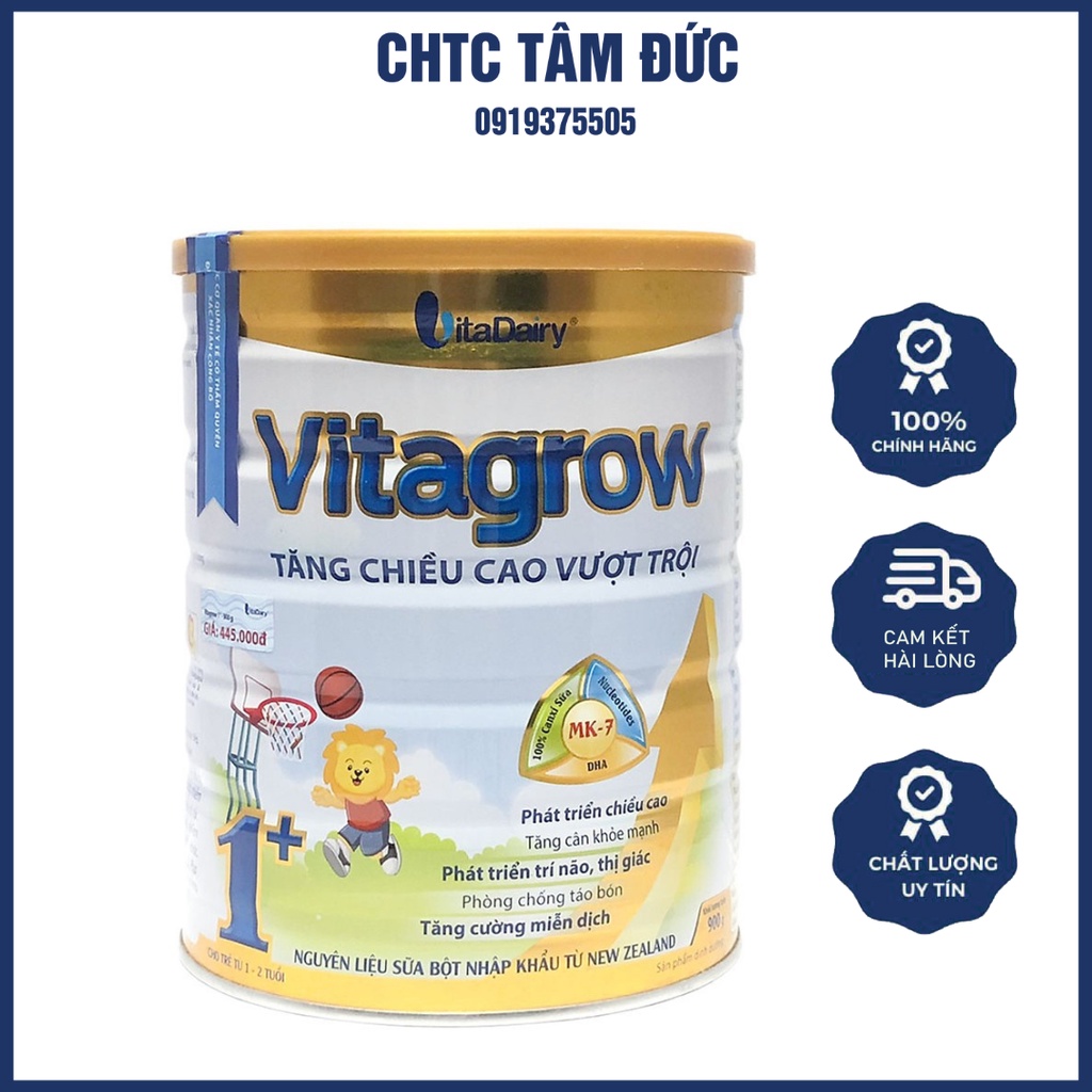 Lon Sữa 900g Vitagrow Vitadairy.Giúp Tăng Chiều Cao Vượt Trội