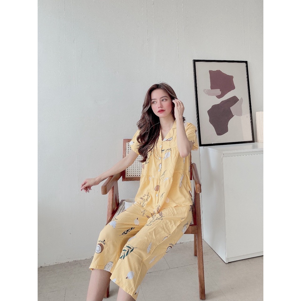 Đồ bộ pyjama lửng tầng vải tole F21