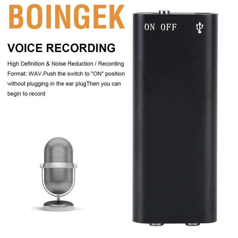 Boingek 8GB Digital Audio Mini Sound Recorder Recording Equipment MP3 Player USB Flash Disk