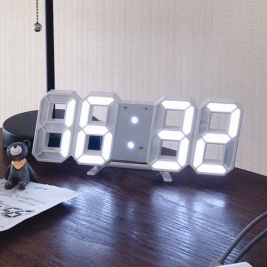 [ 6 Màu Led ] Đồng hồ LED 3D Smart Clock treo tường, để bàn. Đồng hồ kĩ thuật số pha lê Cao Cấp GG698566