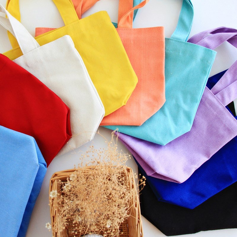 [Mã FAMAYWA giảm 10K đơn 50K] Túi tote mua sắm/đựng đồ ăn trưa bằng vải bố có quai xách tay có thể tái sử dụng