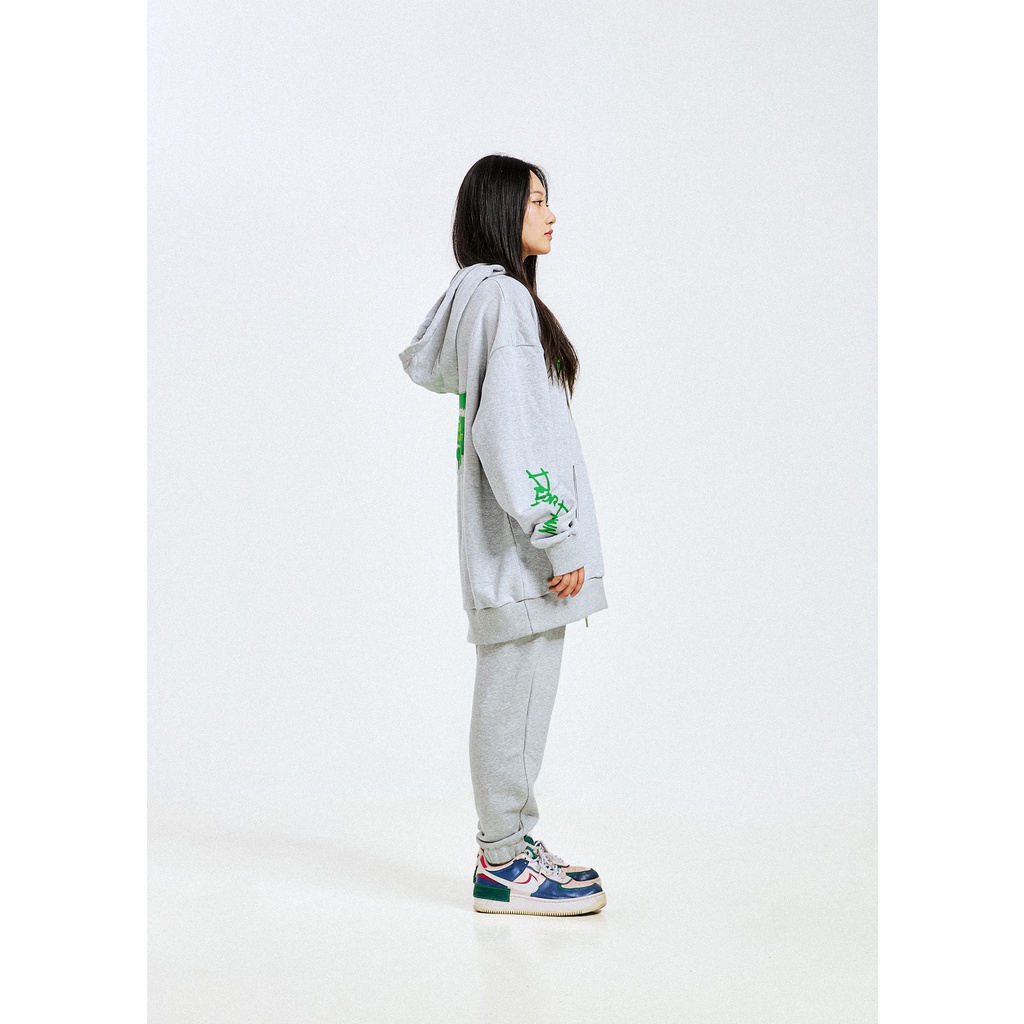 Áo Hoodie 9293 Original DOD màu xám 100%cotton chân cua xịn