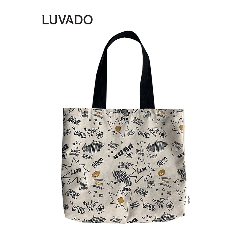 Túi tote đẹp vải canvas đeo chéo mềm đi học giá rẻ LUVADO TX782