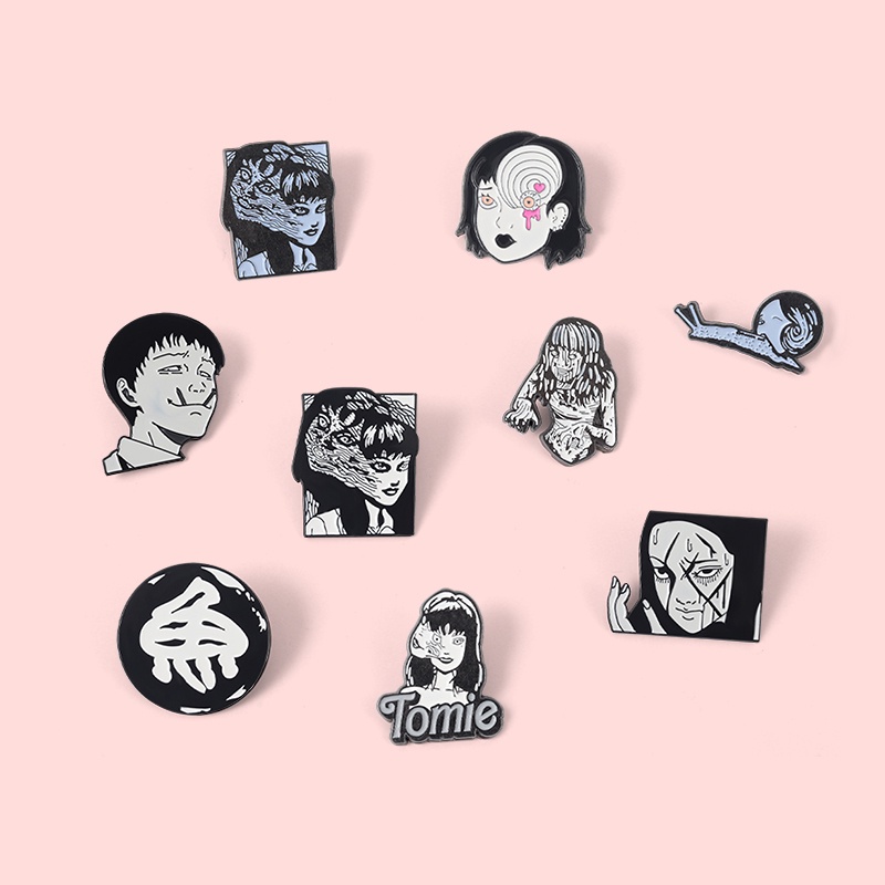 Ghim cài QIHE JEWELRY tráng men họa tiết hoạt hình anime xinh xắn làm quà tặng với 9 kiểu tùy chọn