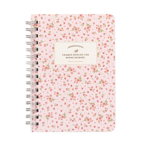 Sổ Lò Xo Ghi Chú Kẻ  ARTBOX Hàn Quốc Họa Tiết Hoa Mùa Xuân Màu Hồng Xinh Xắn