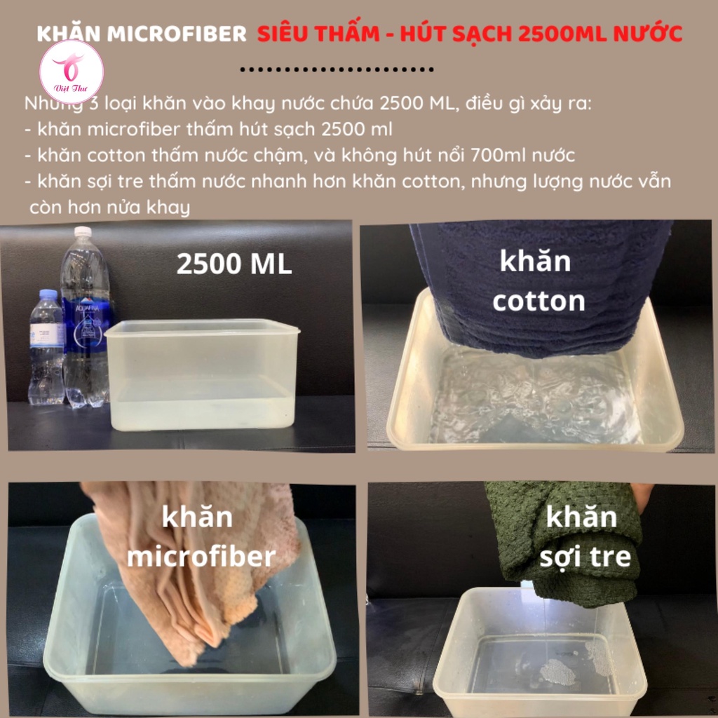 Khăn tắm cỡ lớn sợi microfiber cao cấp công nghệ Nhật siêu thấm nước, siêu mềm, siêu nhẹ Việt Thư