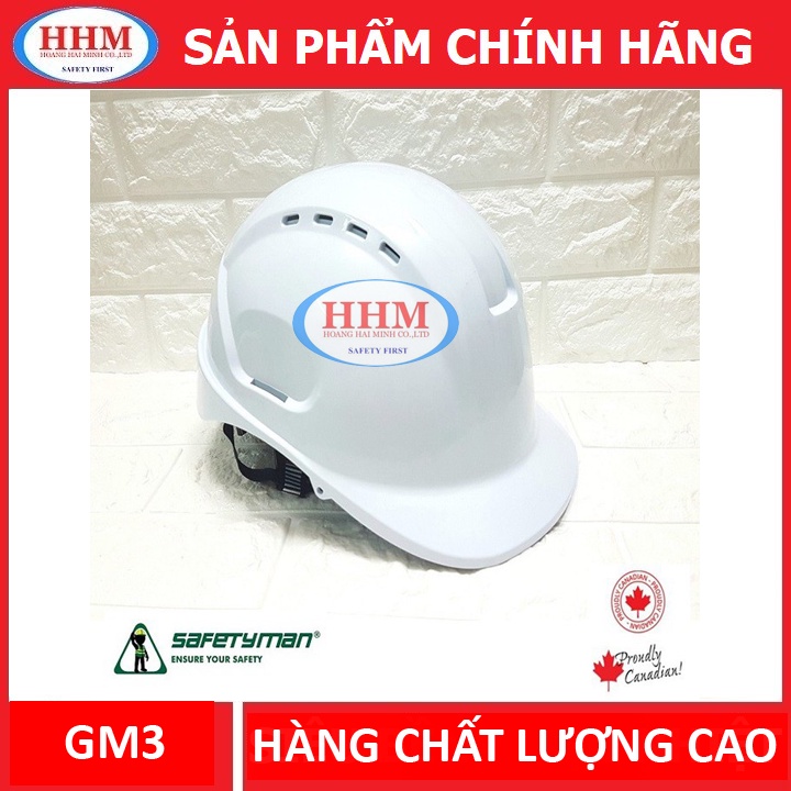 Nón bảo hộ Safetyman GM3 núm vặn sau, có lỗ thoát khí