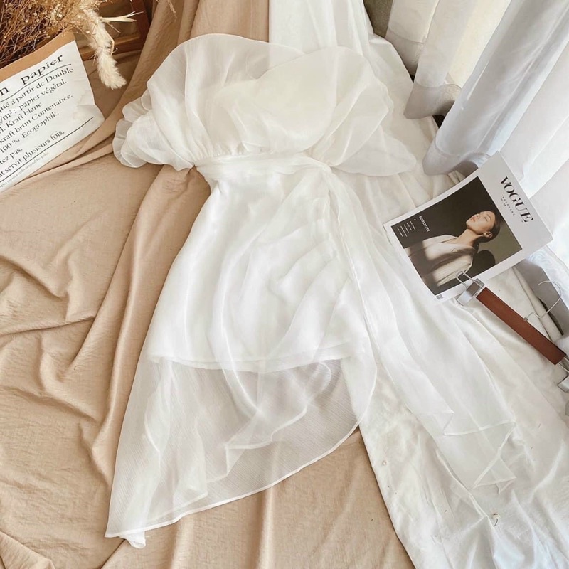 G1- đầm body bẹt vai bèo nhún, chất tơ